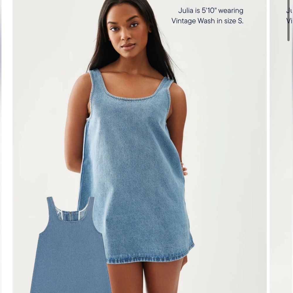 Parke Denim Mini Dress Vintage Wash Size Small